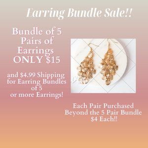 Bundle 5 Pairs of Earrings ONLY $15!!